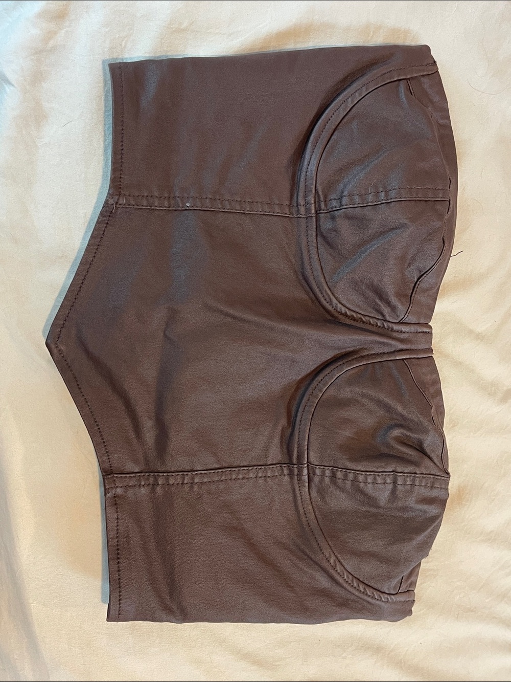 Forever 21 Brown Faux Leather Bustier